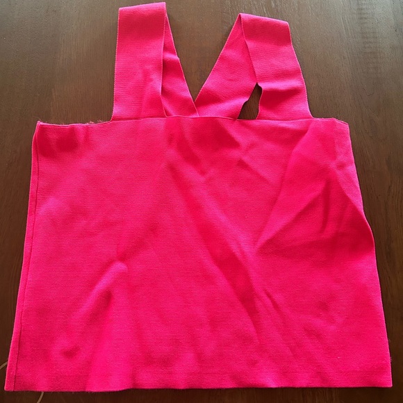 House of Harlow 1960 magenta pink bandage top square neck line racer back straps - Picture 3 of 8